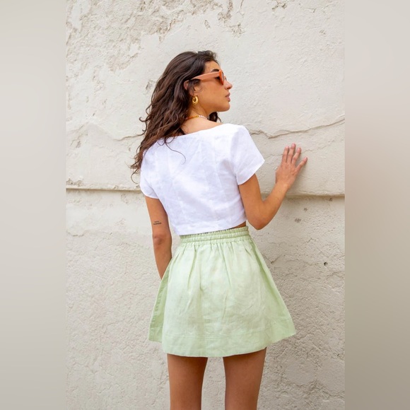 NWT Vrg Grl Selena linen white corset top - Picture 5 of 16